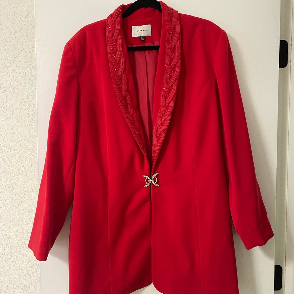 Beautiful red blazer with skirt